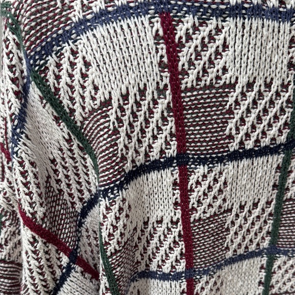 Cambridge Classics Vintage Oversized Plaid Knit Sweater - Cream, Red, Blue Green - Picture 3 of 5